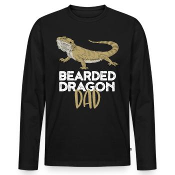 Bearded Dragons Daddy Bitewagame Reptile Gift - Men's Premium Organic Long Sleeve Shirt - black - Front - Nico (187cm)