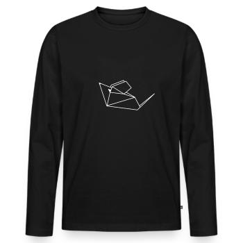 maus ratte piep käse Geschenke Geburtstag - Männer Premium Bio Langarmshirt - Schwarz - Vorne - Nico (187cm)