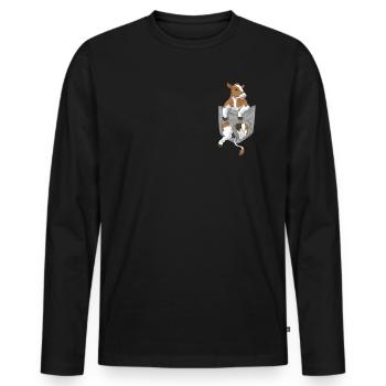 Vache en sac cadeau de femme fermier fermier fermier - T-shirt manches longues Premium bio Homme - noir - Devant - Nico (187cm)