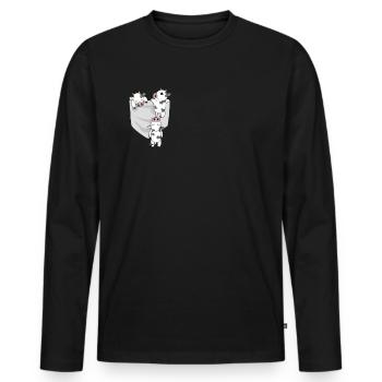 Vache en sac cadeau de femme fermier fermier fermier - T-shirt manches longues Premium bio Homme - noir - Devant - Nico (187cm)