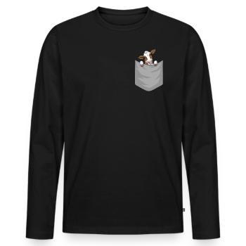 Vache en sac cadeau de femme fermier fermier fermier - T-shirt manches longues Premium bio Homme - noir - Devant - Nico (187cm)