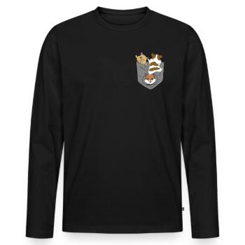 Hamster in Tasche Goldhamster Geschenk - Männer Premium Bio Langarmshirt - Schwarz - Vorne - Nico (187cm)