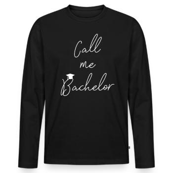 Baccalauréat - T-shirt manches longues Premium bio Homme - noir - Devant - Nico (187cm)
