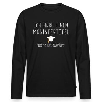 Sponsionshut Motiv Sponsion Magister Hut Geschenk - Männer Premium Bio Langarmshirt - Schwarz - Vorne - Nico (187cm)