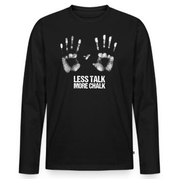 Boulder Spruch Statement Klettern Boulderhalle - Männer Premium Bio Langarmshirt - Schwarz - Vorne - Nico (187cm)