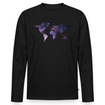 Gift Femme Cadeaux Bac - T-shirt manches longues Premium bio Homme - noir - Devant - Nico (187cm)