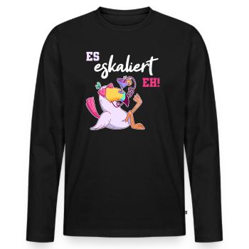 Es Eskaliert Eh - Männer Premium Bio Langarmshirt - Schwarz - Vorne - Nico (187cm)