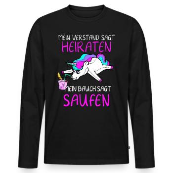 enterrement de vie de jeune fille - T-shirt manches longues Premium bio Homme - noir - Devant - Nico (187cm)