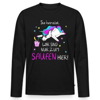 Junggesellenabschied Frau lustig - Männer Premium Bio Langarmshirt - Schwarz - Vorne - Nico (187cm)