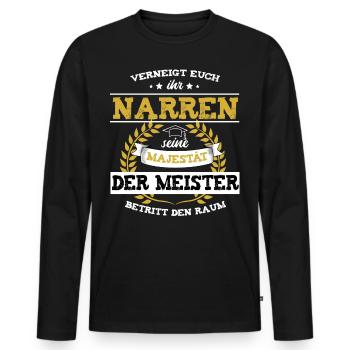 Meister Geschenk Lustig Meisterbrief Meisterprüfun - Männer Premium Bio Langarmshirt - Schwarz - Vorne - Nico (187cm)