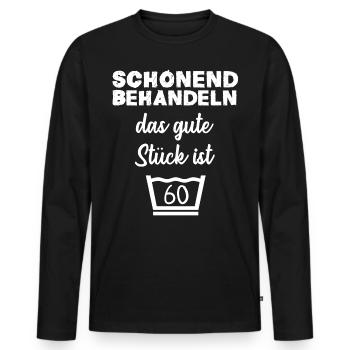 60. Geburtstag Geschenkidee Mann Mai 1960 Damen - Männer Premium Bio Langarmshirt - Schwarz - Vorne - Nico (187cm)