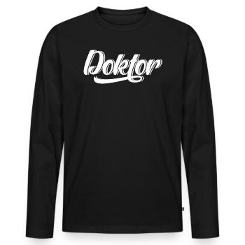 Doktor 2020 Doktorand Doktorarbeit Doktortitel - Männer Premium Bio Langarmshirt - Schwarz - Vorne - Nico (187cm)
