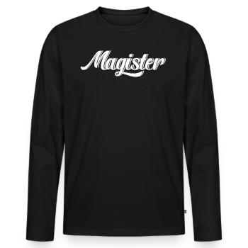 Dabbing Magister Sponsion Absolvent - Männer Premium Bio Langarmshirt - Schwarz - Vorne - Nico (187cm)