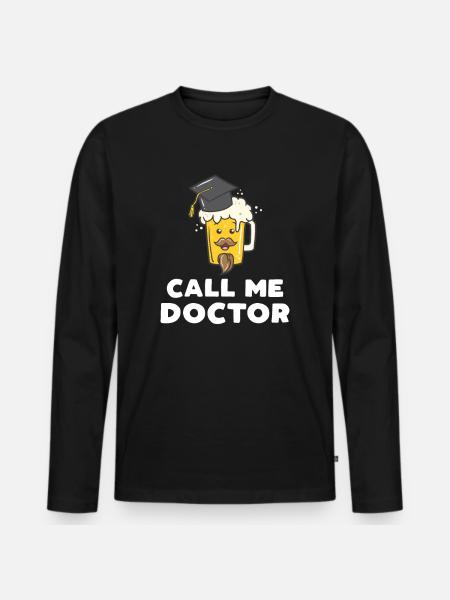 Cadeau pour la thèse de doctorat - T-shirt manches longues Premium bio Homme - noir