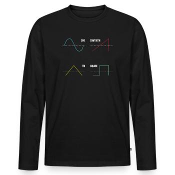 Synthesizer Analog Drumsounds Audio Wellenform - Männer Premium Bio Langarmshirt - Schwarz - Vorne - Nico (187cm)