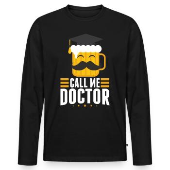 Doktor Arzt Abschluss Geschenk Zur Promotion - Männer Premium Bio Langarmshirt - Schwarz - Vorne - Nico (187cm)