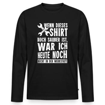 Männer Auto-Schrauber Kfz-Werkstatt Pkw Motorrad - Männer Premium Bio Langarmshirt - Schwarz - Vorne - Nico (187cm)
