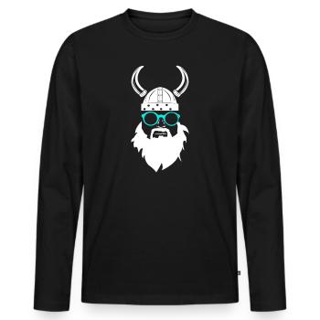 Nerd viking - T-shirt manches longues Premium bio Homme - noir - Devant - Nico (187cm)