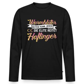 Reiterin Lustiger Haflinger Pferd Spruch Haffi - Männer Premium Bio Langarmshirt - Schwarz - Vorne - Nico (187cm)