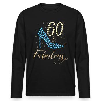 60 Fabuleux depuis septembre 1960 60e anniversaire F - T-shirt manches longues Premium bio Homme - noir - Devant - Nico (187cm)