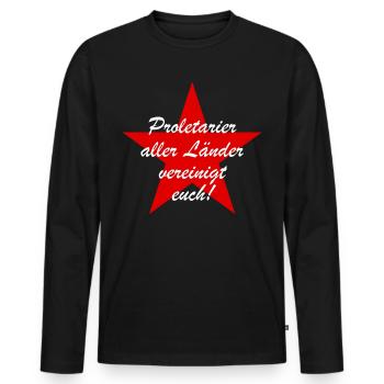 Le socialisme ! - T-shirt manches longues Premium bio Homme - noir - Devant - Nico (187cm)