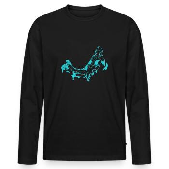 Salmon salmon fish - Men's Premium Organic Long Sleeve Shirt - black - Front - Nico (187cm)