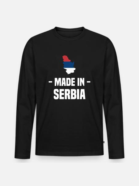 Serbia! - Men's Premium Organic Long Sleeve Shirt - black