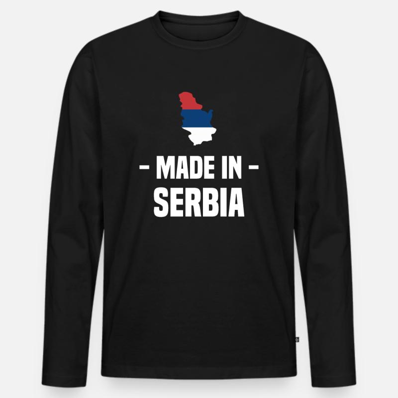 Serbien! - Männer Premium Bio Langarmshirt - Schwarz