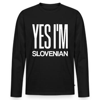 Slovénie! - T-shirt manches longues Premium bio Homme - noir - Devant - Nico (187cm)