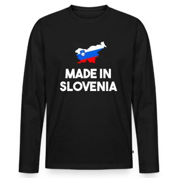 Slovénie! - T-shirt manches longues Premium bio Homme - noir - Devant - Nico (187cm)