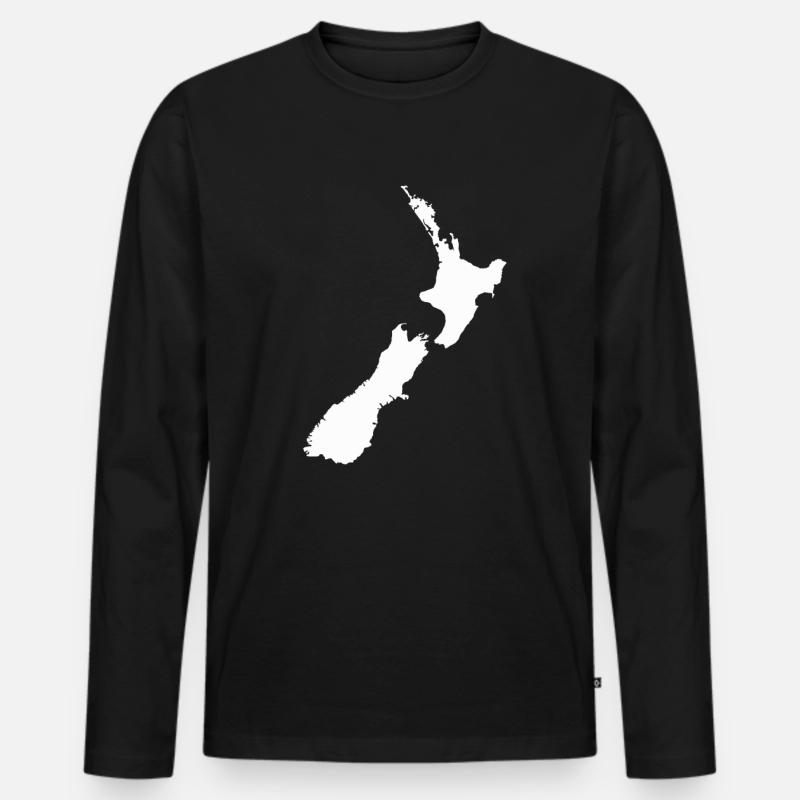Neuseeland! - Männer Premium Bio Langarmshirt - Schwarz
