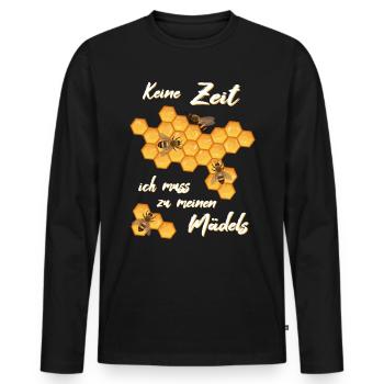 Imker Honig Bienen - Männer Premium Bio Langarmshirt - Schwarz - Vorne - Nico (187cm)