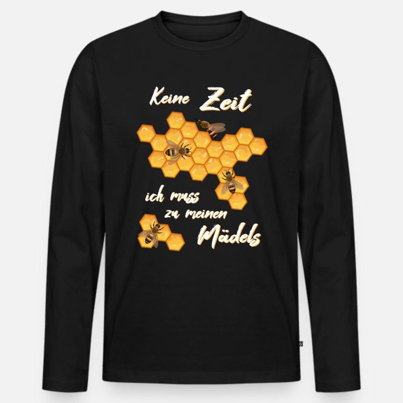 Imker Honig Bienen - Männer Premium Bio Langarmshirt - Schwarz