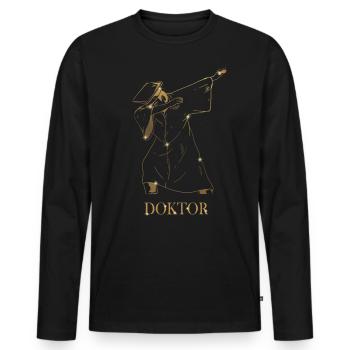 Doktorand Abschluss Doktortitel Dabbing Doktor - Männer Premium Bio Langarmshirt - Schwarz - Vorne - Nico (187cm)