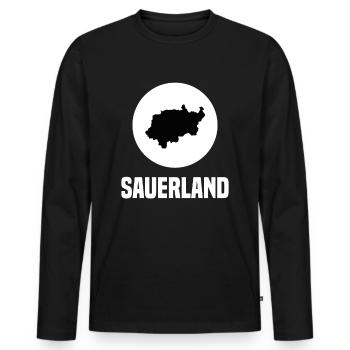 Sauerland! - Männer Premium Bio Langarmshirt - Schwarz - Vorne - Nico (187cm)