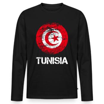 Funny Tunisian saying about Tunisia gift - Men's Premium Organic Long Sleeve Shirt - black - Front - Nico (187cm)