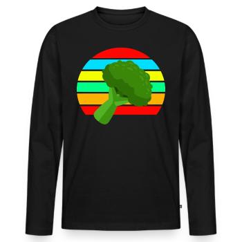 Brocoli - T-shirt manches longues Premium bio Homme - noir - Devant - Nico (187cm)