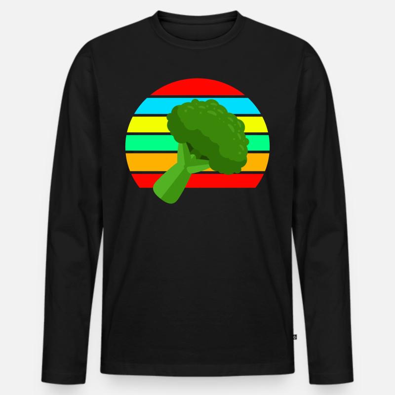 Brokkoli - Männer Premium Bio Langarmshirt - Schwarz