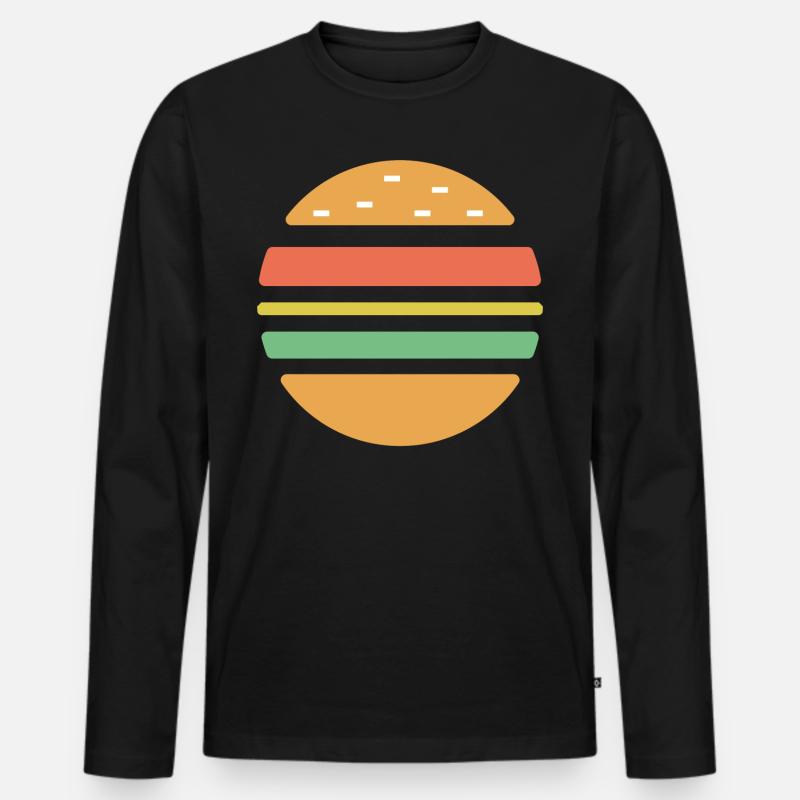 Cheeseburger Sunset - Männer Premium Bio Langarmshirt - Schwarz