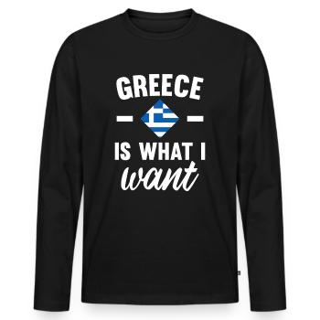 Lustiger Griechischer Spruch Griechenland Geschenk - Männer Premium Bio Langarmshirt - Schwarz - Vorne - Nico (187cm)