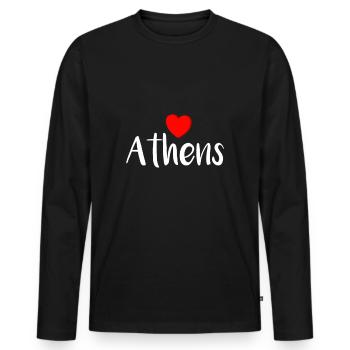 Lustiger Griechischer Spruch Griechenland Geschenk - Männer Premium Bio Langarmshirt - Schwarz - Vorne - Nico (187cm)