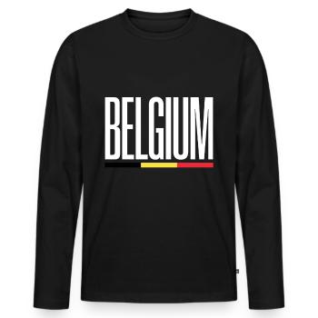 Lustiger belgischer Spruch Belgien Geschenk - Männer Premium Bio Langarmshirt - Schwarz - Vorne - Nico (187cm)