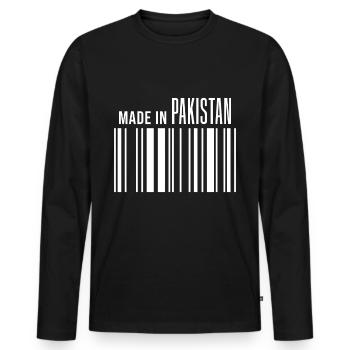 Funny Pakistani saying Pakistan gift - Men's Premium Organic Long Sleeve Shirt - black - Front - Nico (187cm)