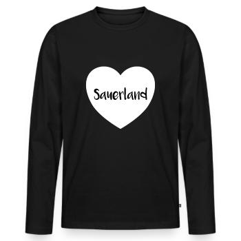 Lustiger Sauerland Spruch als Geschenk! - Männer Premium Bio Langarmshirt - Schwarz - Vorne - Nico (187cm)