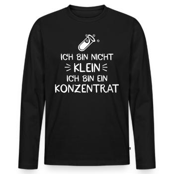 Ich bin nicht klein ich bin ein Konzentrat - Männer Premium Bio Langarmshirt - Schwarz - Vorne - Nico (187cm)