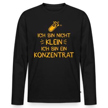 Ich bin nicht klein ich bin ein Konzentrat - Männer Premium Bio Langarmshirt - Schwarz - Vorne - Nico (187cm)