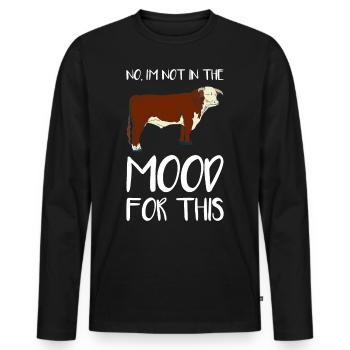 Drôle de vache rengaine sur le bétail comme cadeau - T-shirt manches longues Premium bio Homme - noir - Devant - Nico (187cm)