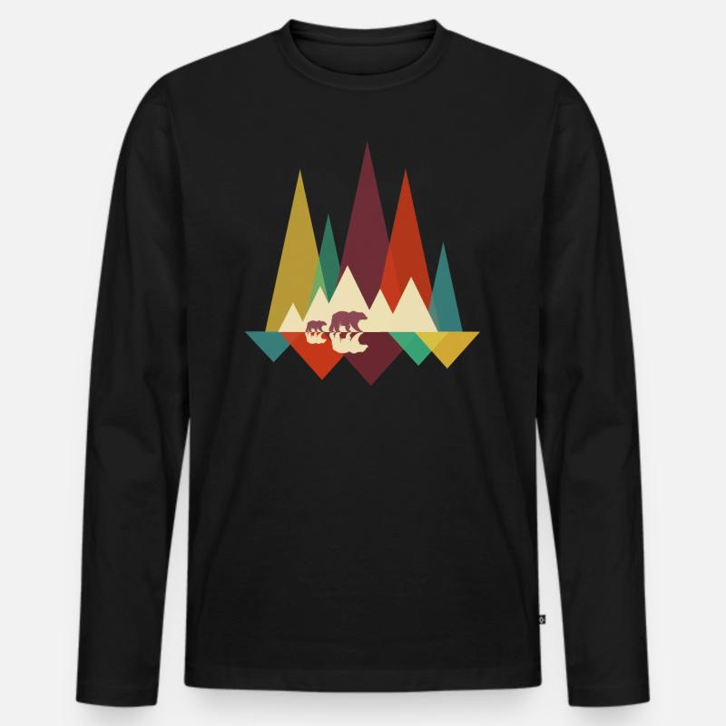 Der Wandernde Bär Wandernde Bären - Männer Premium Bio Langarmshirt - Schwarz