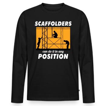 Scaffolder Scaffold Builder Scaffolding Platform - Men's Premium Organic Long Sleeve Shirt - black - Front - Nico (187cm)
