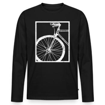 Drôle de vélo cadeau rengaine sur le vélo - T-shirt manches longues Premium bio Homme - noir - Devant - Nico (187cm)
